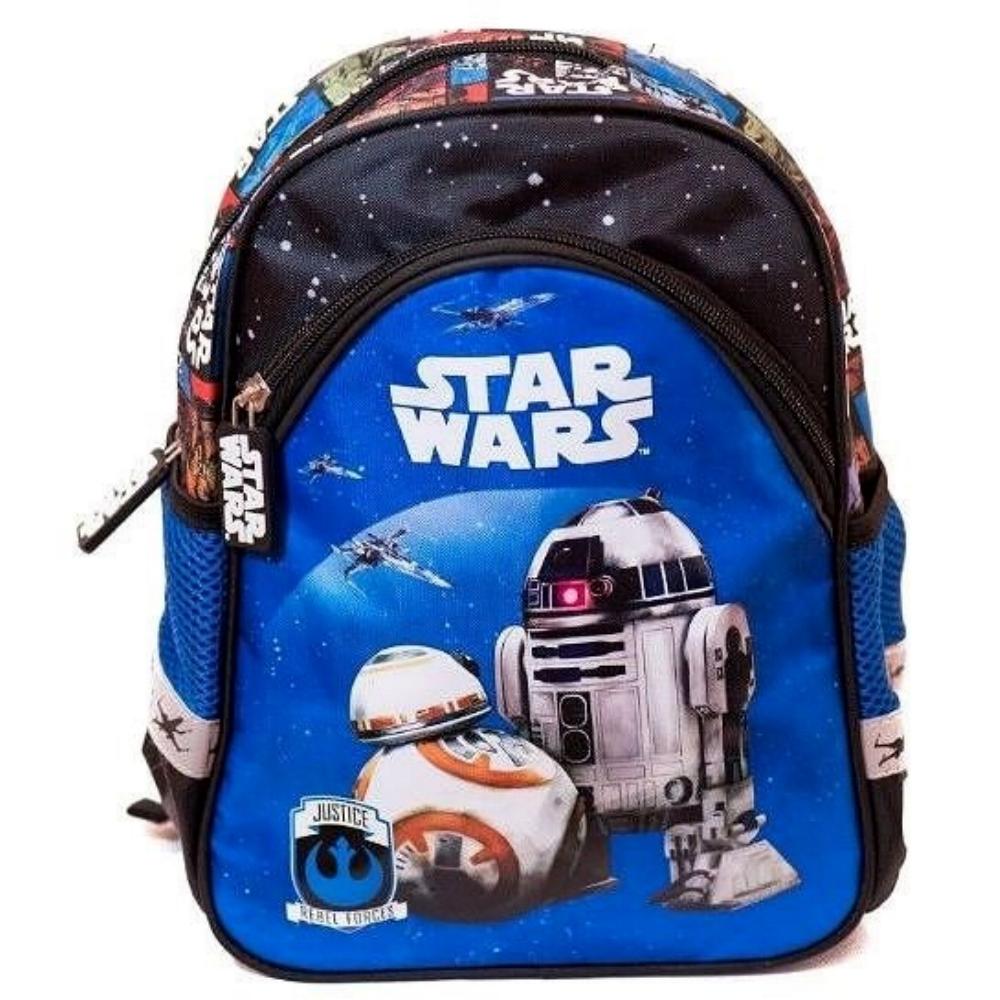 Rucsac gradinita 1 compartiment, 3 buzunare, Majewski, Colectia Star Wars albastru