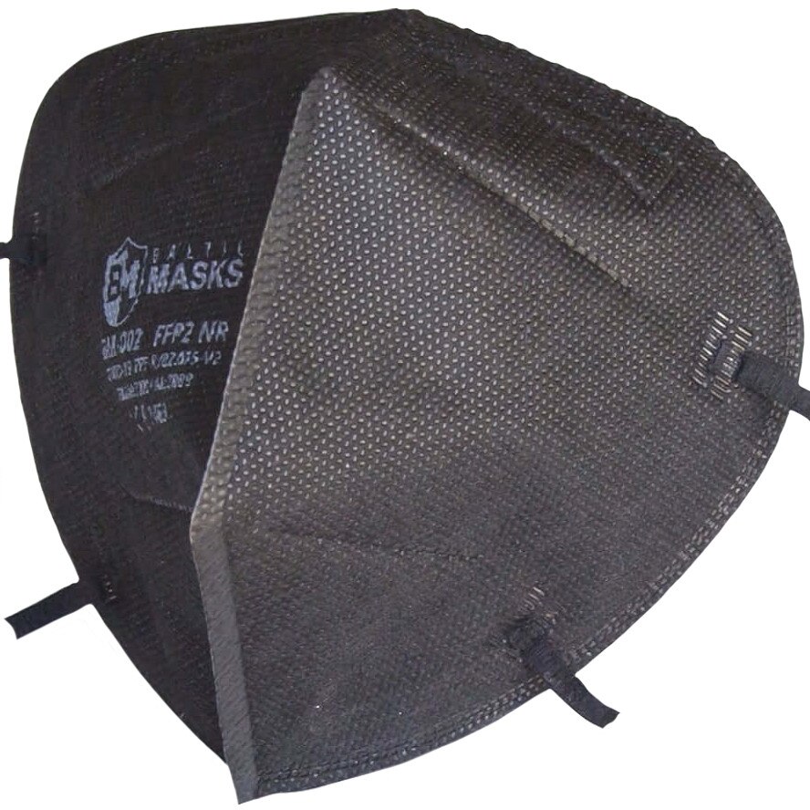 Set 10 masti de protectie respiratorie Covid 19 - FFP2 - Baltic Masks BM-002 NR, Certificat CE 1463, negru