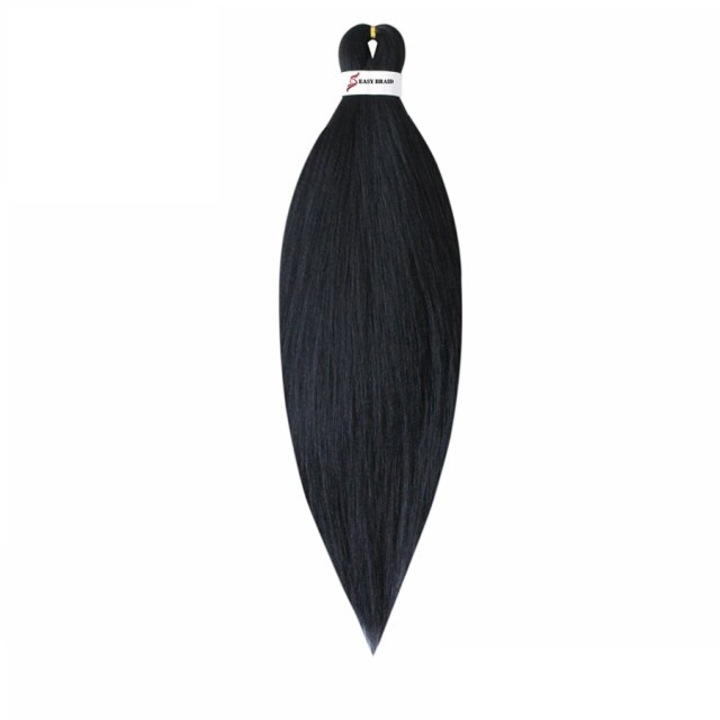 Extensii de par codite Afro pentru impletituri , Negru , Pre intinse , Box braids , 66 cm , 100 g