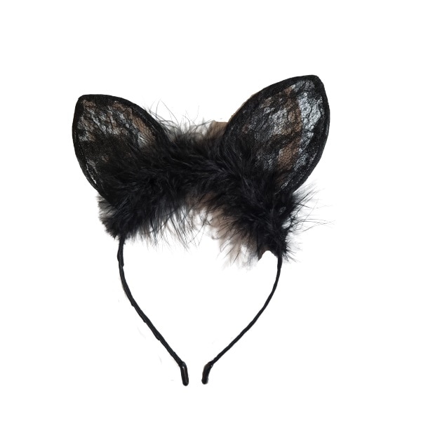 Bentita urechi negru cu puf