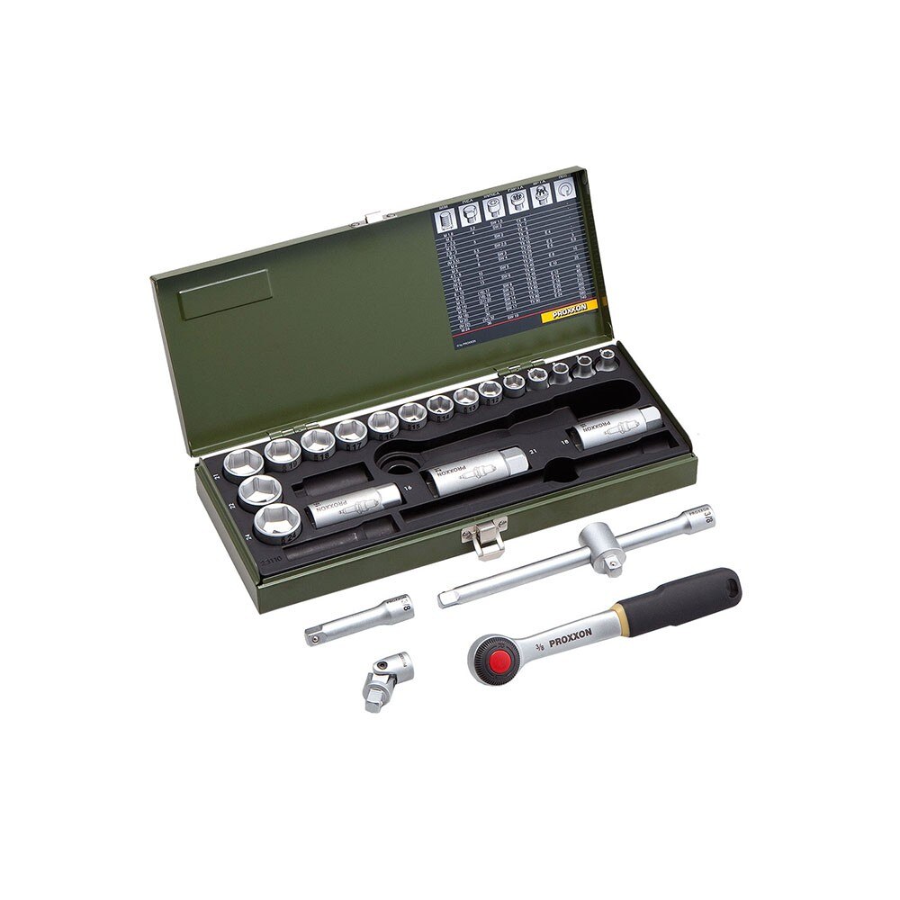 Chei tubulare, prindere 3/8, set 24 piese