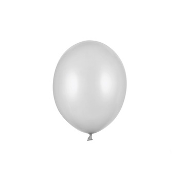 Set 10 Baloane Latex, Argintiu Metalizat, 27 cm Set 10 Baloane Latex, Argintiu Metalizat, 27 cm