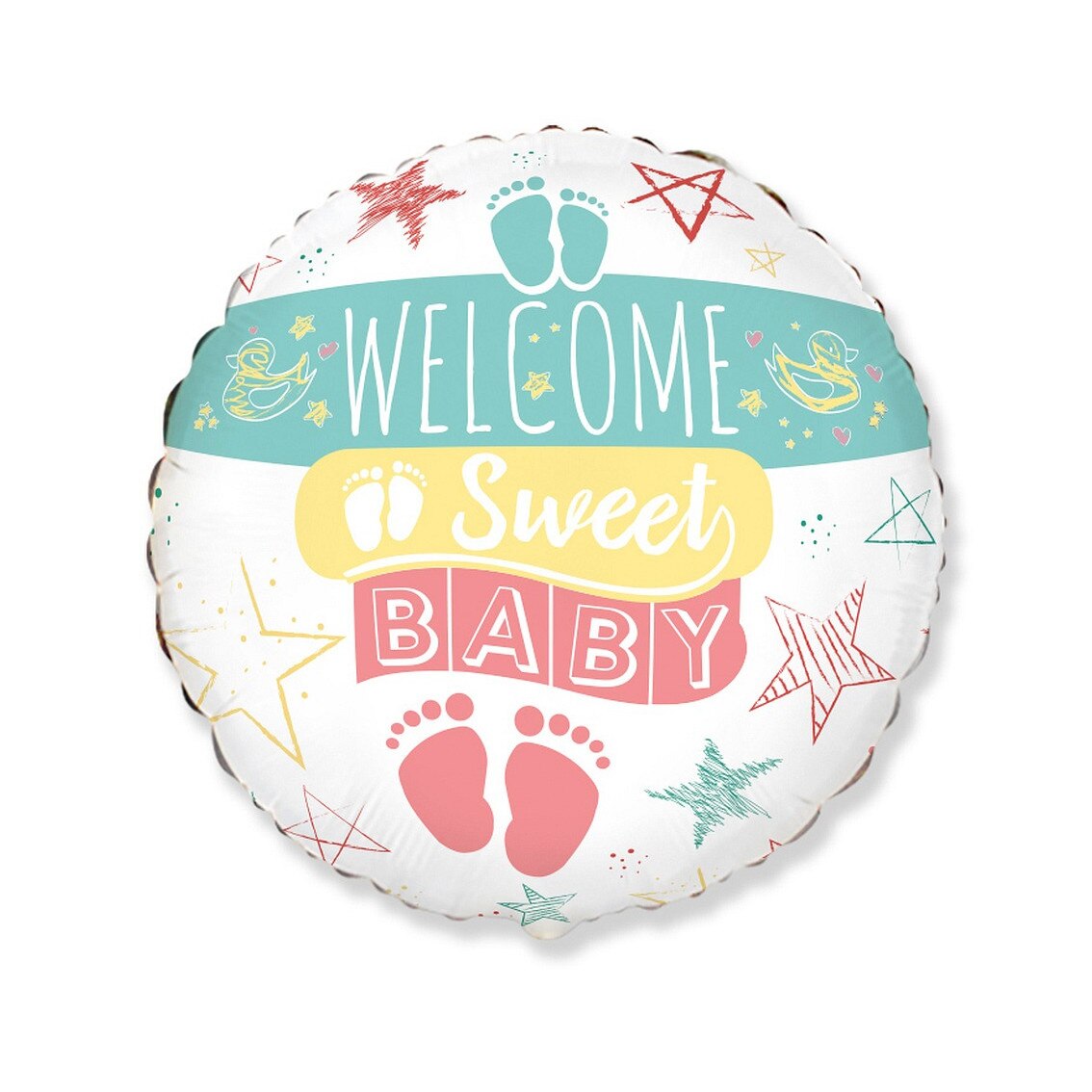 Balon Folie Welcome Sweet Baby, Multicolor, 46 cm