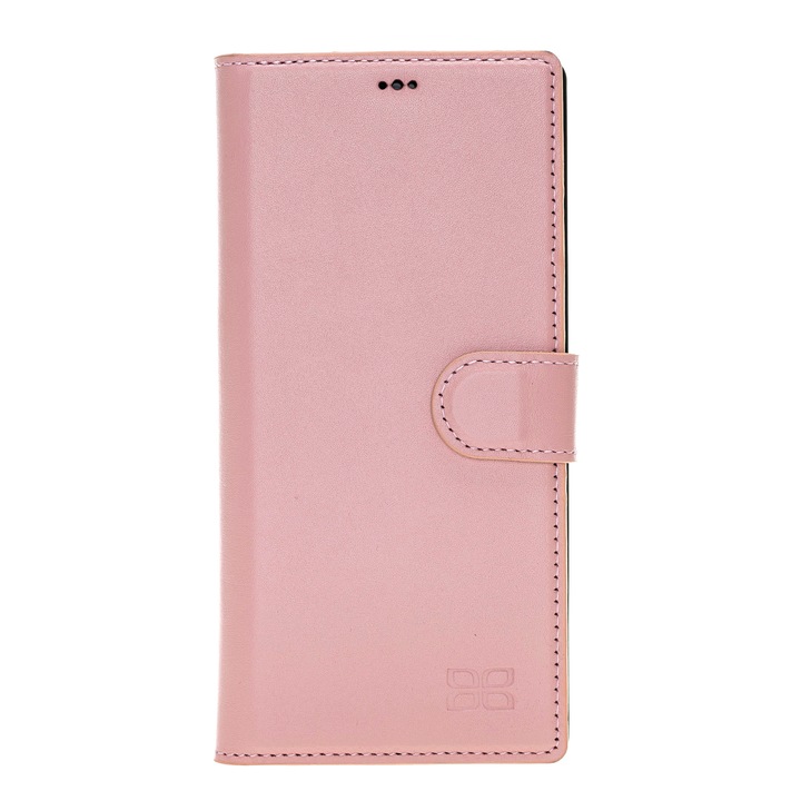 Husa pentru Samsung Galaxy Note 10 Plus - Bouletta Magic Wallet, piele naturala 2 in 1, tip portofel + back cover, culoare Roz nude