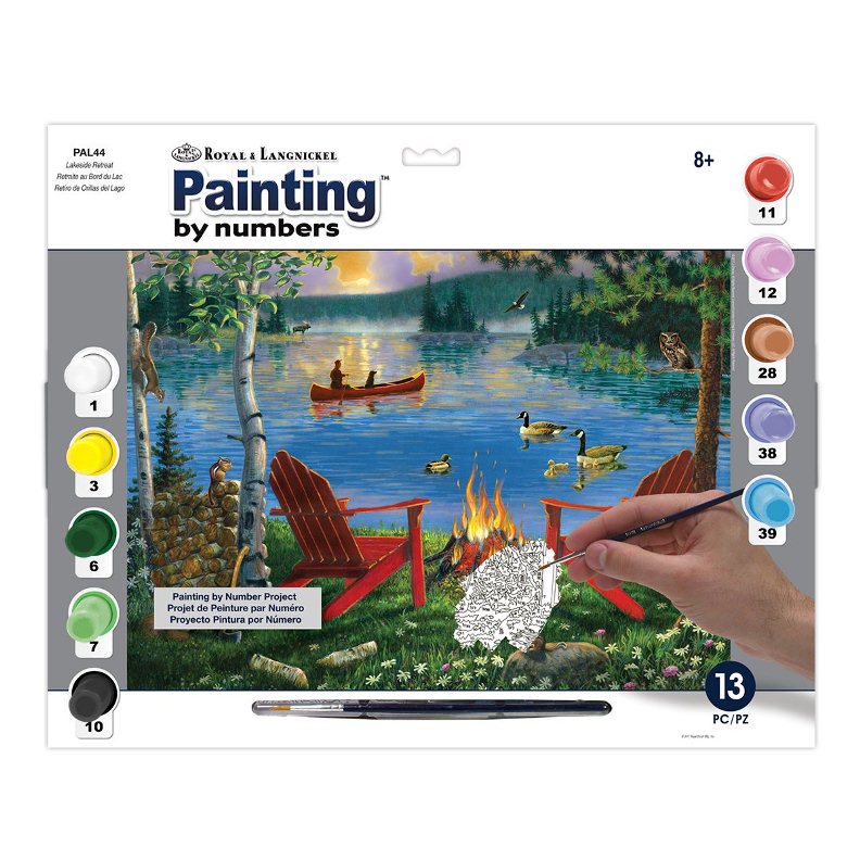 Set pictura pe numere adulti, Royal Langnickel, 44 - Lakeside Retreat