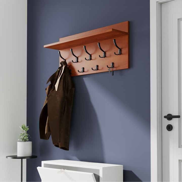 Cuier Verti Locarno, MDF, Maro/Negru, 40x80 cm