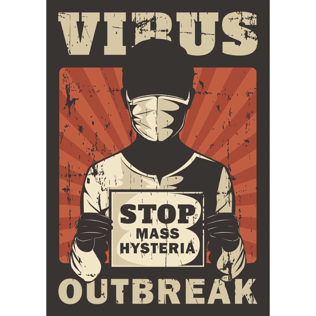 Magnet de frigider, model Epidemie virus, 20x29 cm