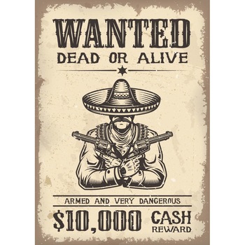 Magnet de frigider, model Cautat in viata sau mort, 20x29 cm Magnet de frigider, model Cautat in viata sau mort, 20x29 cm