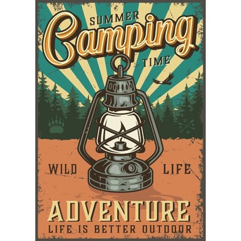 Magnet de frigider, model Camping in salbaticie, 20x29 cm Magnet de frigider, model Camping in salbaticie, 20x29 cm