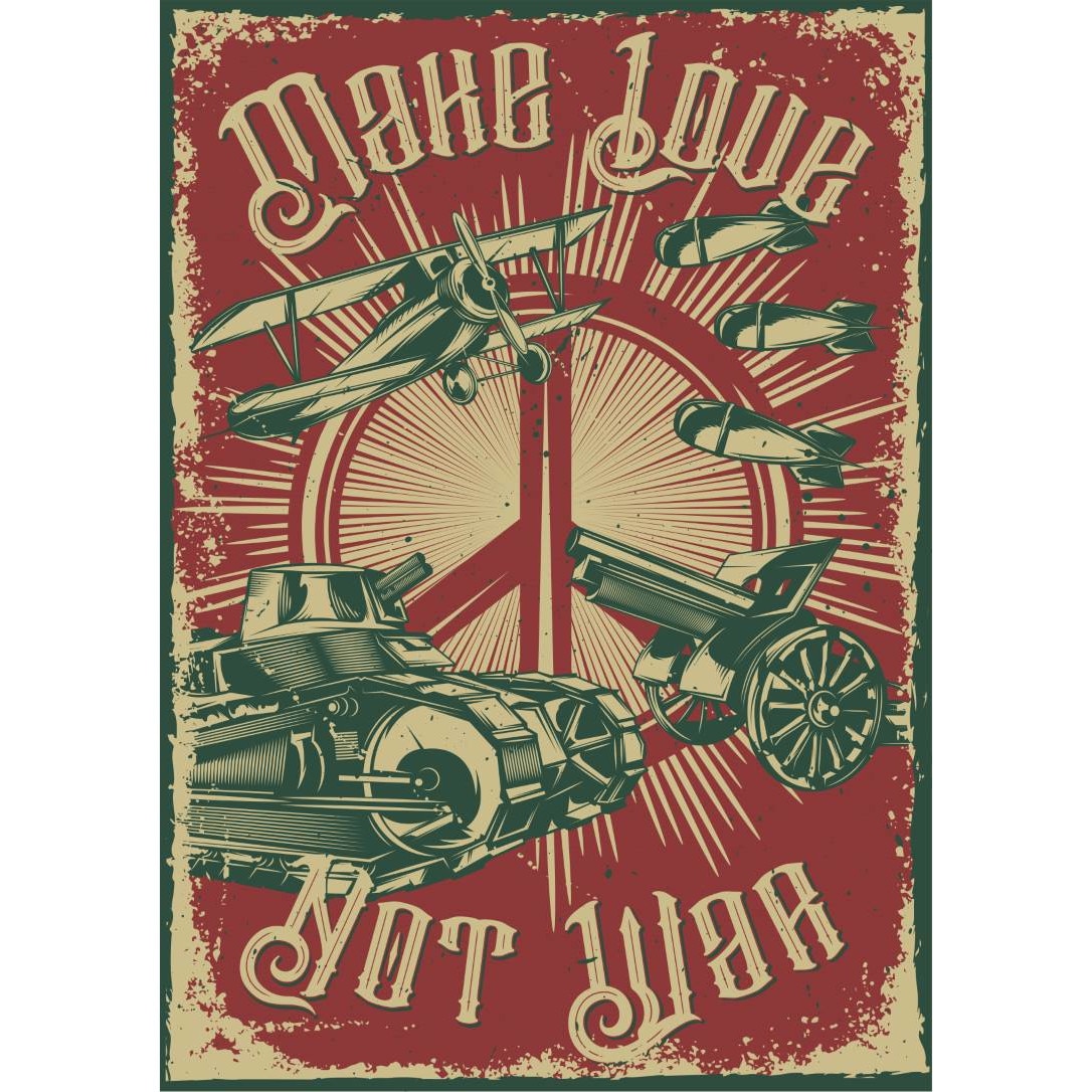 Magnet de frigider, model Dragoste nu razboi, 20x29 cm