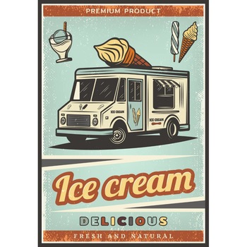 Magnet de frigider, model Inghetata delicioasa, 20x29 cm Magnet de frigider, model Inghetata delicioasa, 20x29 cm