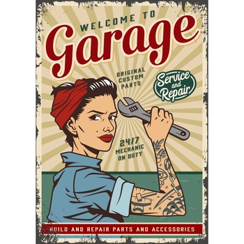 Magnet de frigider, model Garaj reparatii auto, 20x29 cm Magnet de frigider, model Garaj reparatii auto, 20x29 cm