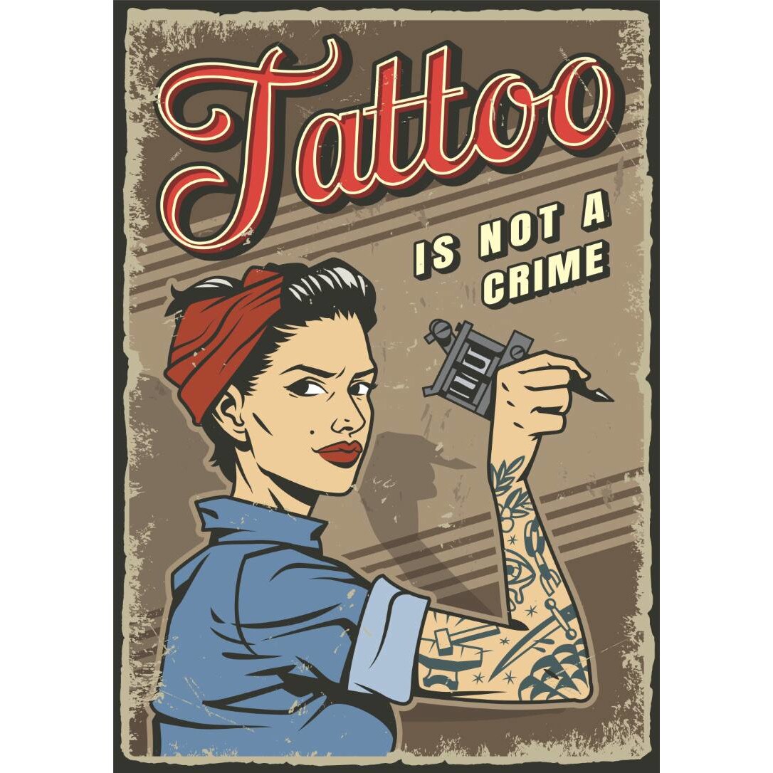 Magnet de frigider, model Tatuajele nu sunt o crima, 20x29 cm