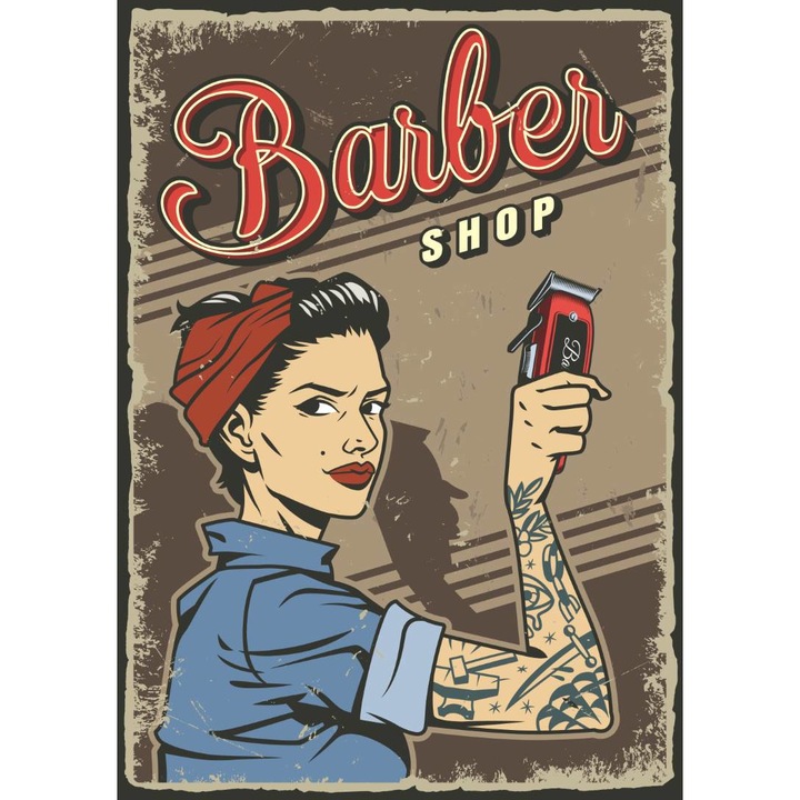Hűtőmágnes, La barber modell, 20x29 cm