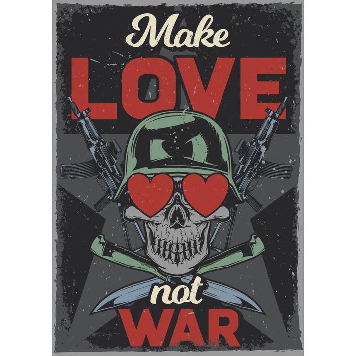 Магнит за хладилник, модел Make love not war, 20x29 см