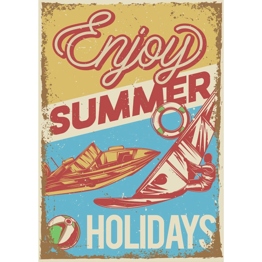 Magnet de frigider, model Vacanta de vara, 20x29 cm