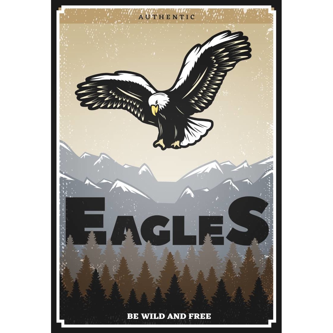 Magnet de frigider, model Vultur in zbor, 20x29 cm