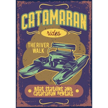 Magnet de frigider, model Plimbare pe rau, 20x29 cm Magnet de frigider, model Plimbare pe rau, 20x29 cm