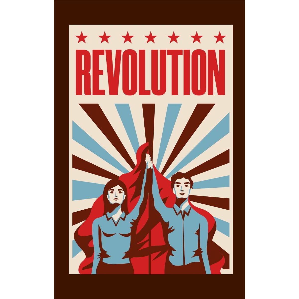 Magnet de frigider, model Revolutie, 20x29 cm
