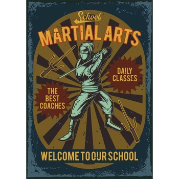 Magnet de frigider, model Scoala arte martiale, 20x29 cm Magnet de frigider, model Scoala arte martiale, 20x29 cm