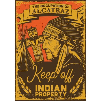 Magnet de frigider, model Ocupatia Alcatrazului, 20x29 cm Magnet de frigider, model Ocupatia Alcatrazului, 20x29 cm