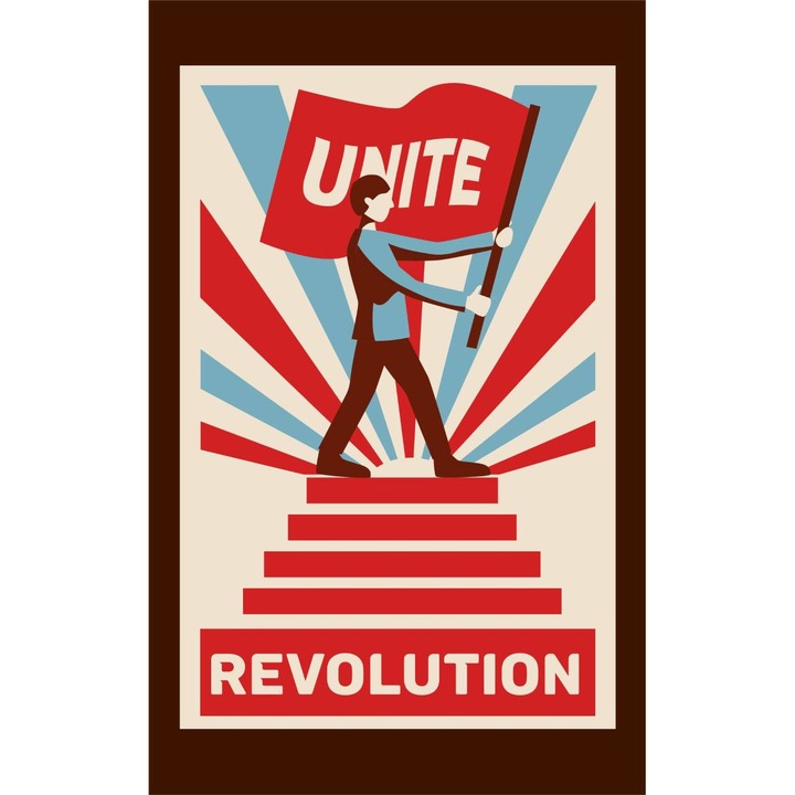Hűtőmágnes, Uniti la revolution modell, 20x29 cm