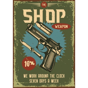 Magnet de frigider, model Magazin cu arme, 20x29 cm Magnet de frigider, model Magazin cu arme, 20x29 cm