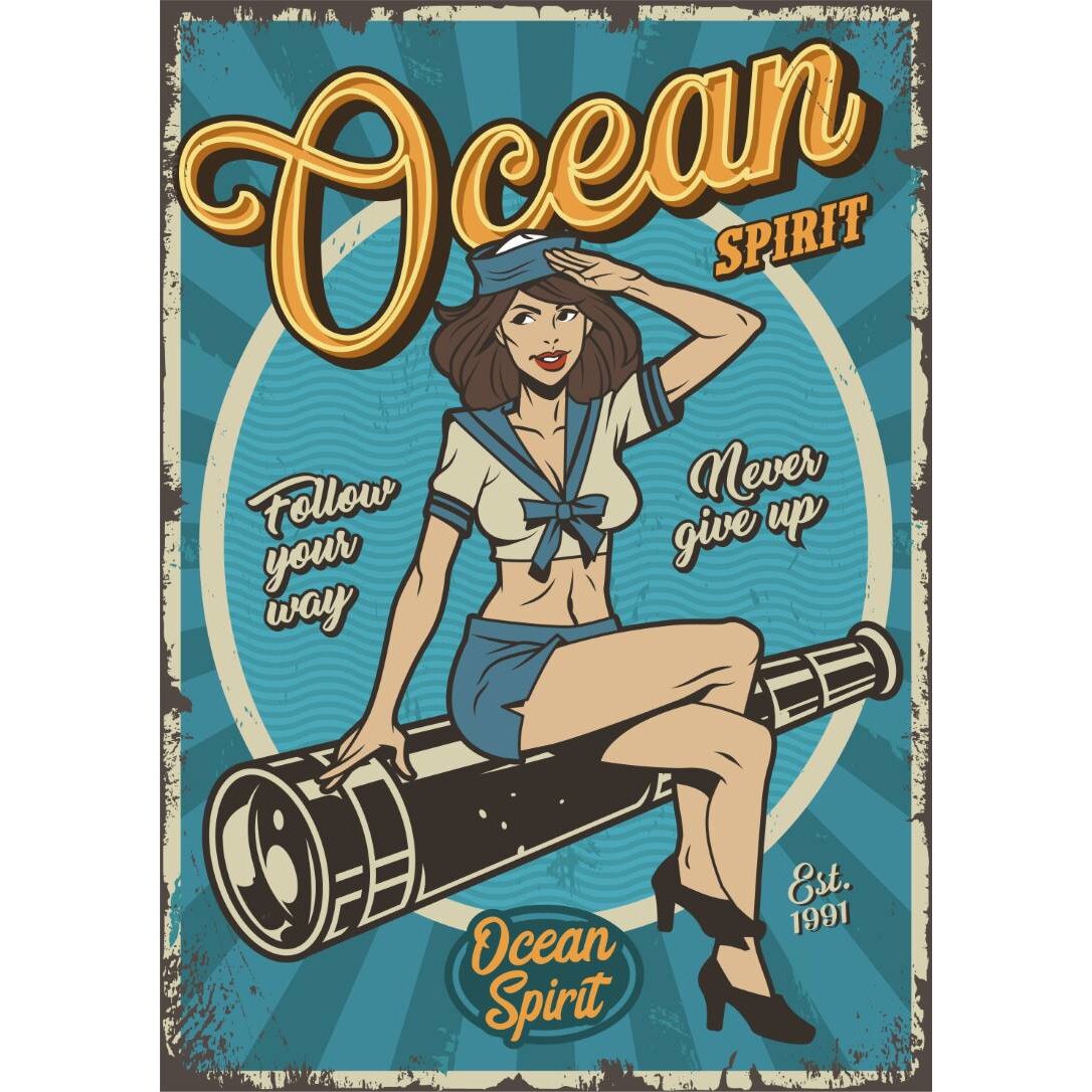 Magnet de frigider, model Spiritul oceanului, 20x29 cm