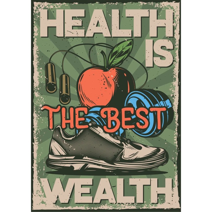 Hűtőmágnes, Health through sport modell, 20x29 cm