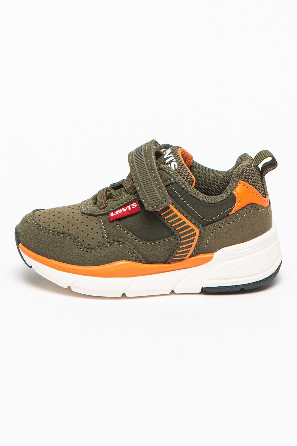 Levi's Kids, Pantofi sport cu segment cu inchidere velcro Providence Mini, Verde oliv
