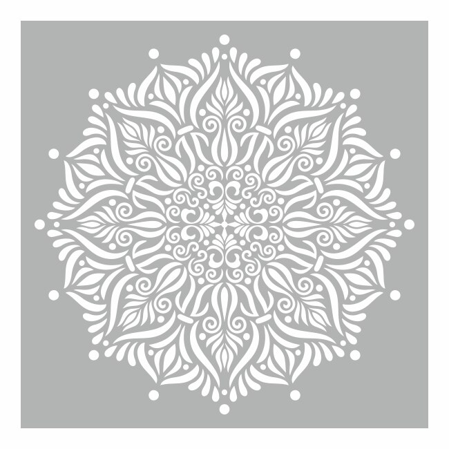 Sablon Refolosibil 59x59cm, Mandala Flames - SP111-1