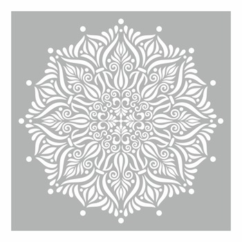 Sablon Refolosibil 59x59cm, Mandala Flames - SP111-1 Sablon Refolosibil 59x59cm, Mandala Flames - SP111-1