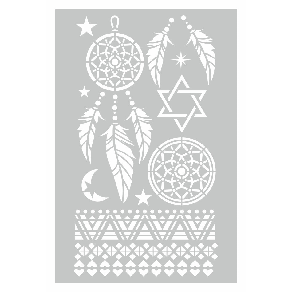 Ansamblu Sabloane, Dream Catcher, Pene, Stele, Bordura 89x59cm SP114