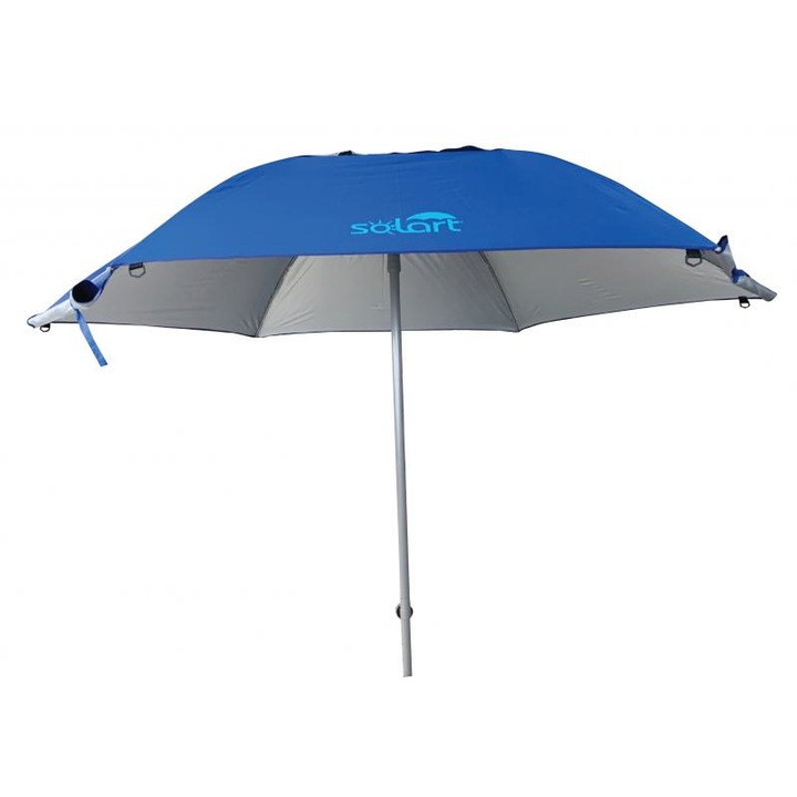 Umbrela plaja Solart, protectie UV50+, 240 cm, Albastra