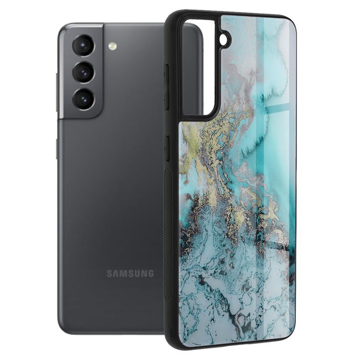 ΠΠ΅ΠΉΡ Π·Π° Samsung Galaxy S21 5G, Techsuit Glaze Series, Blue Ocean