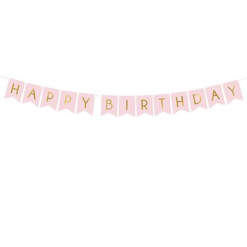 Banner Happy Birthday, Roz, 175 cm Banner Happy Birthday, Roz, 175 cm