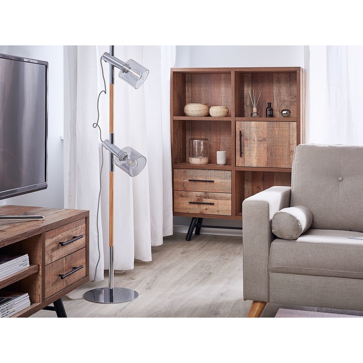 Négyszintes barna könyvespolc ATLANTA