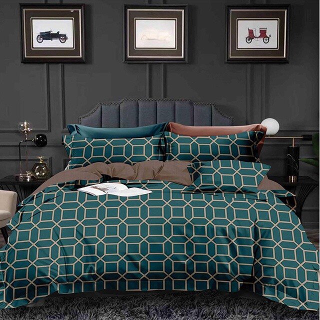 Lenjerie de pat, Pucioasa, Bumbac Finet, 6 piese, 2 Persoane, 081-P, 240 x 250cm