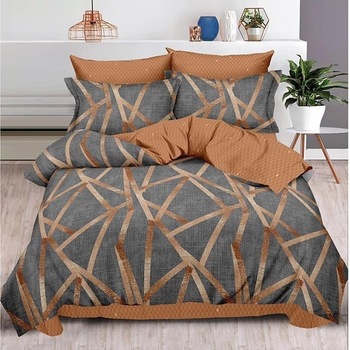 Lenjerie de pat, Pucioasa, Bumbac Finet, 6 piese, 2 Persoane, 078-P, 240 x 250cm Lenjerie de pat, Pucioasa, Bumbac Finet, 6 piese, 2 Persoane, 078-P, 240 x 250cm