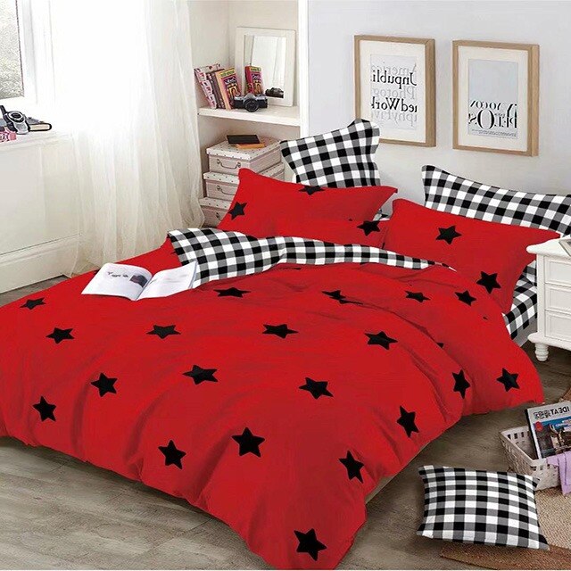 Lenjerie de pat, Pucioasa, Bumbac Satinat, 4 piese, 2 Persoane, 064-P, 200 x 230cm