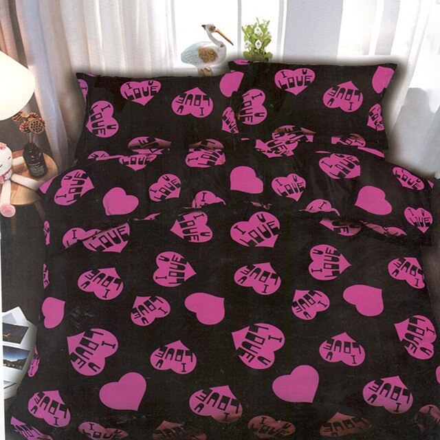 Lenjerie de pat, Pucioasa, Bumbac Satinat, 4 piese, 2 Persoane, 047-P, 200 x 230cm