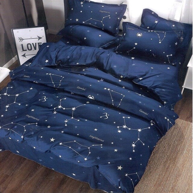 Lenjerie de pat, Pucioasa, Bumbac Satinat, 4 piese, 2 Persoane, 044-P, 200 x 230cm