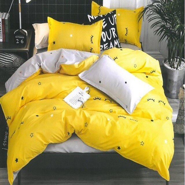 Lenjerie de pat, Pucioasa, Bumbac Satinat, 4 piese, 2 Persoane, 026-P, 200 x 230cm