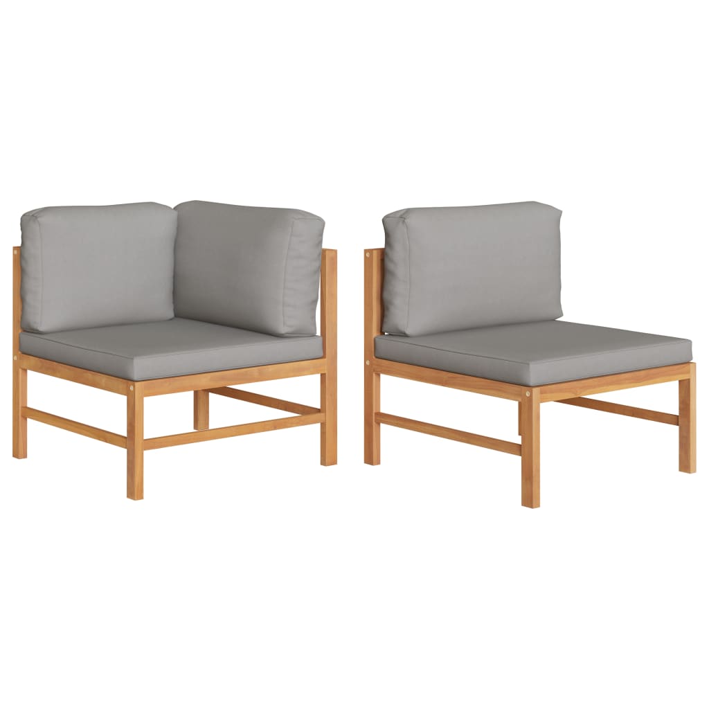 Set mobilier de gradina din 2 piese cu perne vidaXL, Lemn, 63 x 66 x 60 cm, Maro