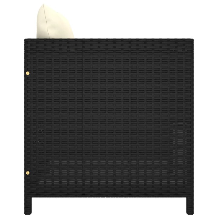 Set mobilier de gradina cu perne vidaXL, 5 piese, negru, poliratan, 3059780