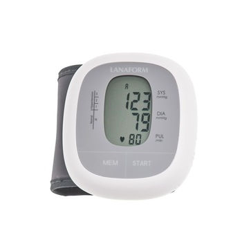 Tensiometru digital de incheietura 14-19.5 cm Lanaform WPM-110 cu detectare aritmie, afisaj LCD cu gradatie informativa, complet automat Tensiometru digital de incheietura 14-19.5 cm Lanaform WPM-110 cu detectare aritmie, afisaj LCD cu gradatie informativa, complet automat