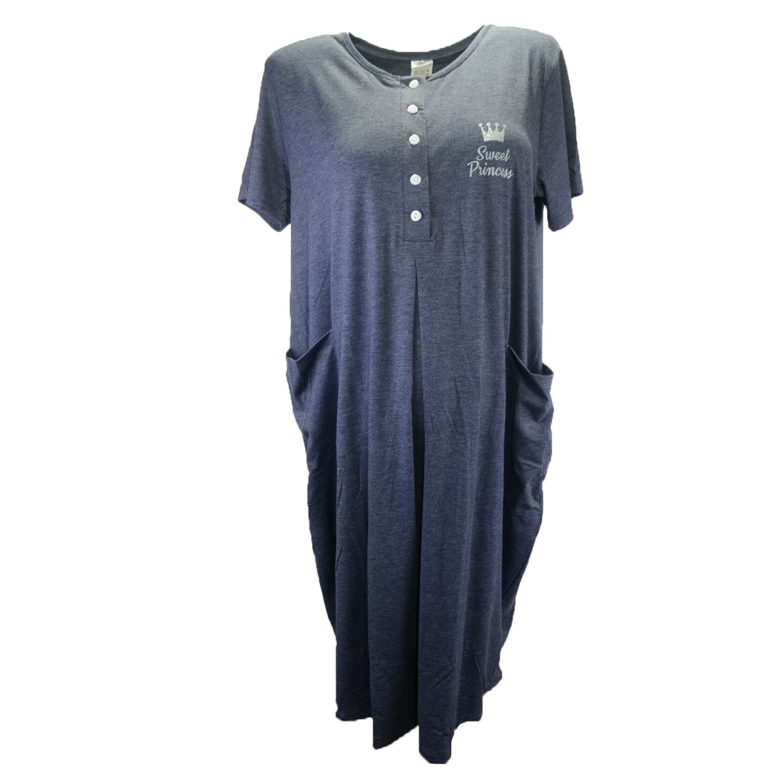 Camasa de noapte pentru alaptat Nicoletta 7363, Bleumarin XL