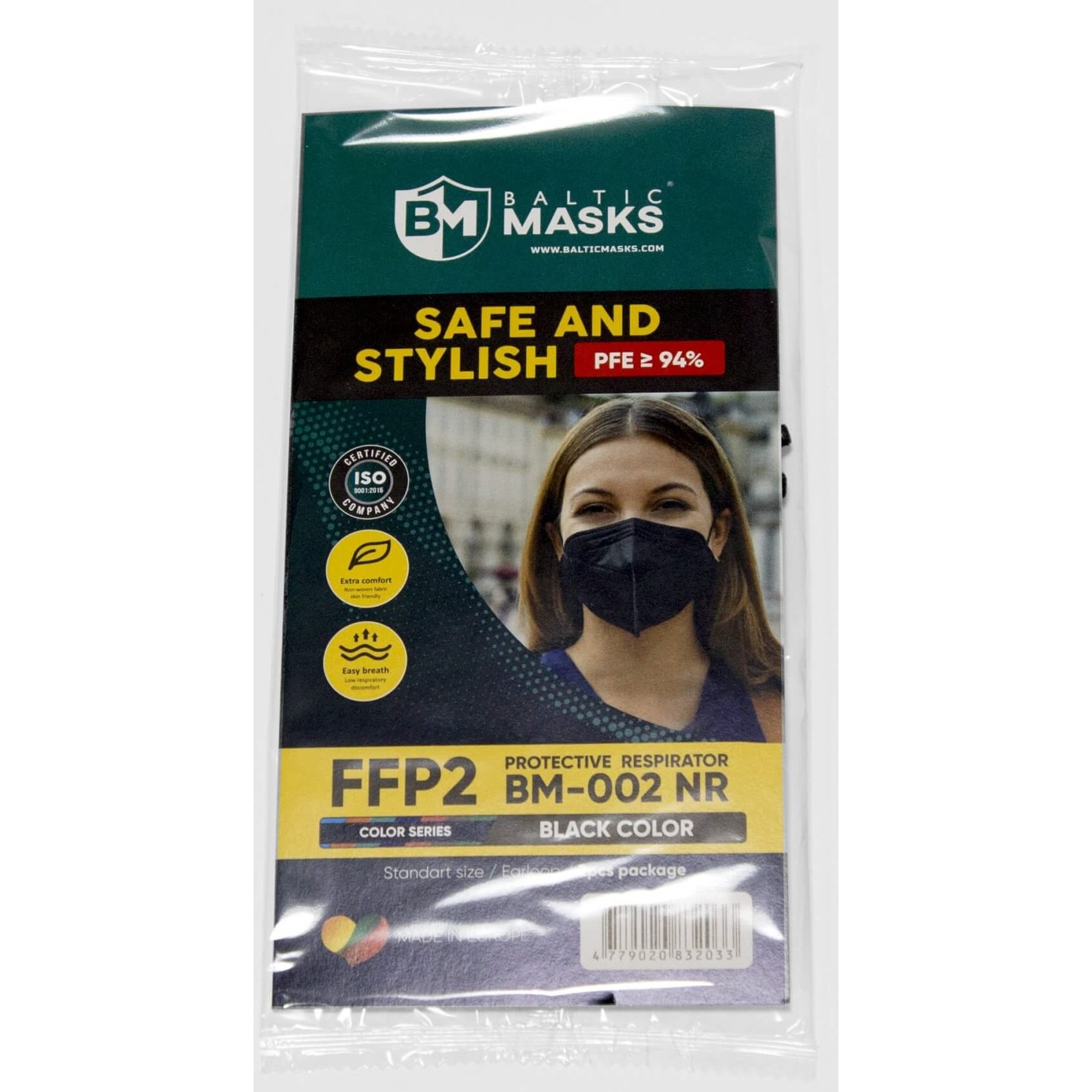 Set 2 masti de protectie respiratorie Covid 19 FFP2 Baltic Masks BM002 NR, Certificat CE