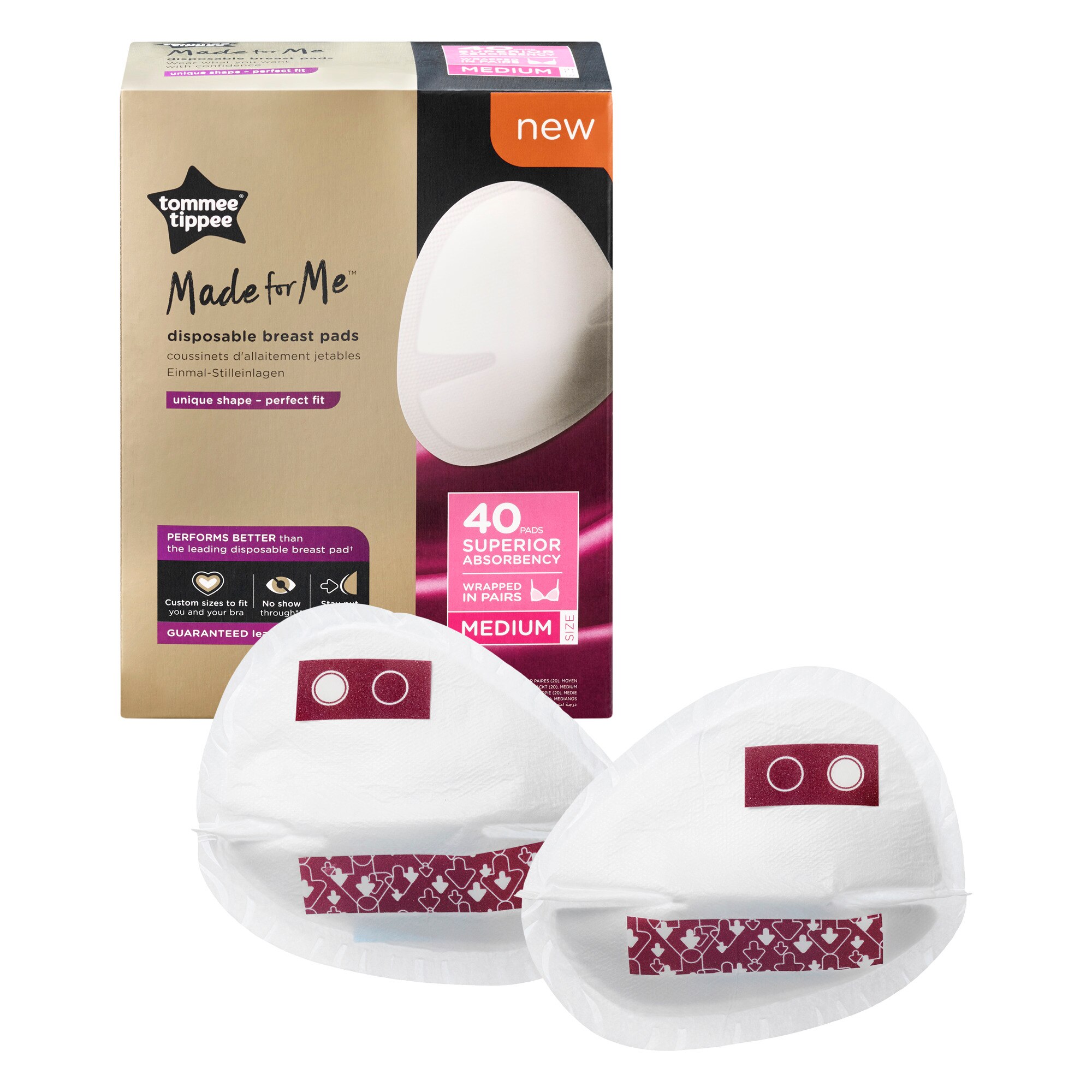 Tampoane pentru sani de unica folosinta Tommee Tippee Made for Me, marimea M, 40 buc