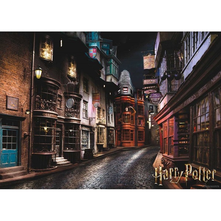 Пъзел Harry Potter Diagon Alley, 1000 части, 71x51 см, черен